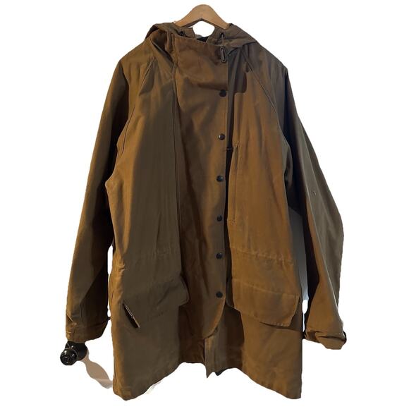 Polo Ralph Lauren Oil Cloth Hunting Shooting Rain Field Jacket Brown Size Large - Picture 1 of 13